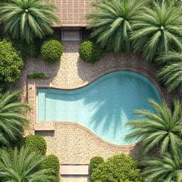 A design sketch of a tropical garden.